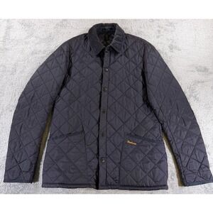 Barbour Liddesdale Quilted Jacket Womens US M Blue Padded Coat Pockets Country